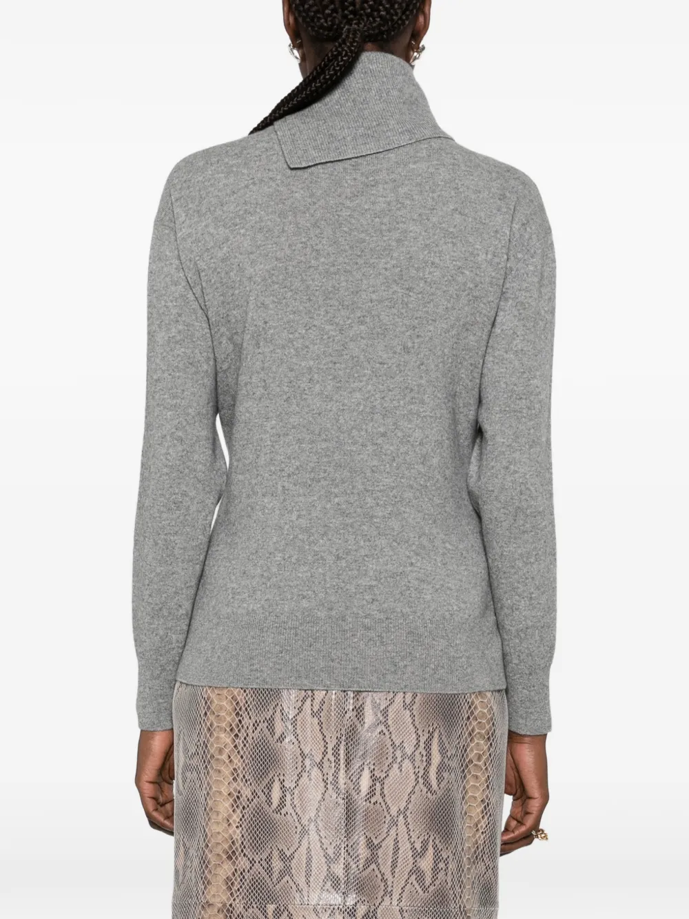 Lanvin knotted-sleeve button-neck sweater Grijs
