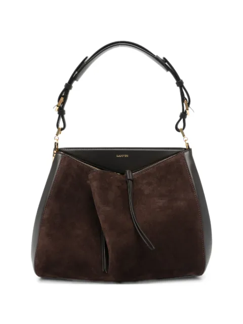 Lanvin suede-panelled zipped shoulder bag