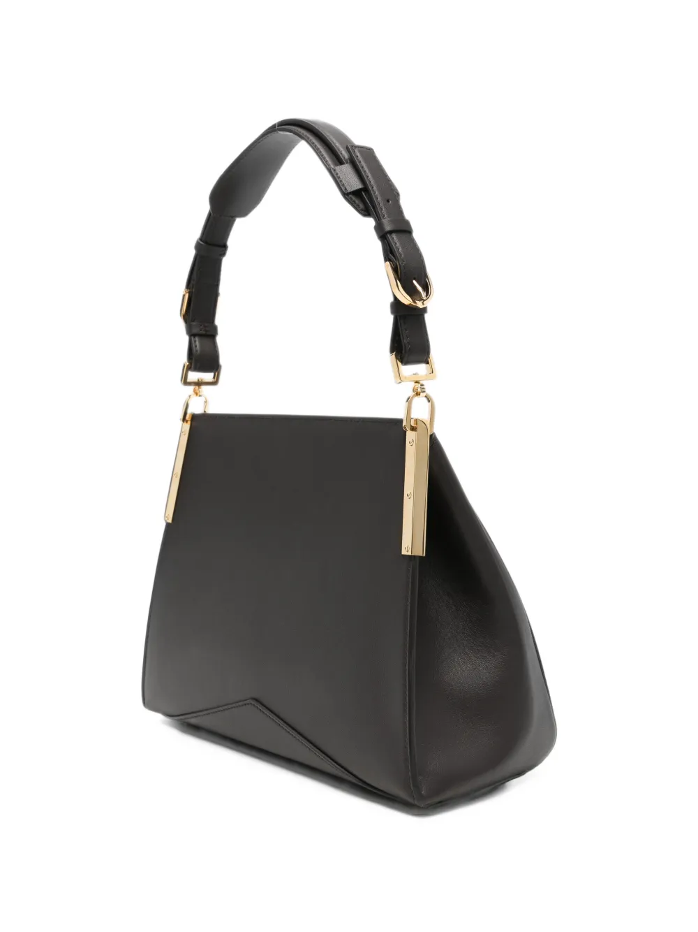 Lanvin suede-panelled zipped shoulder bag Bruin
