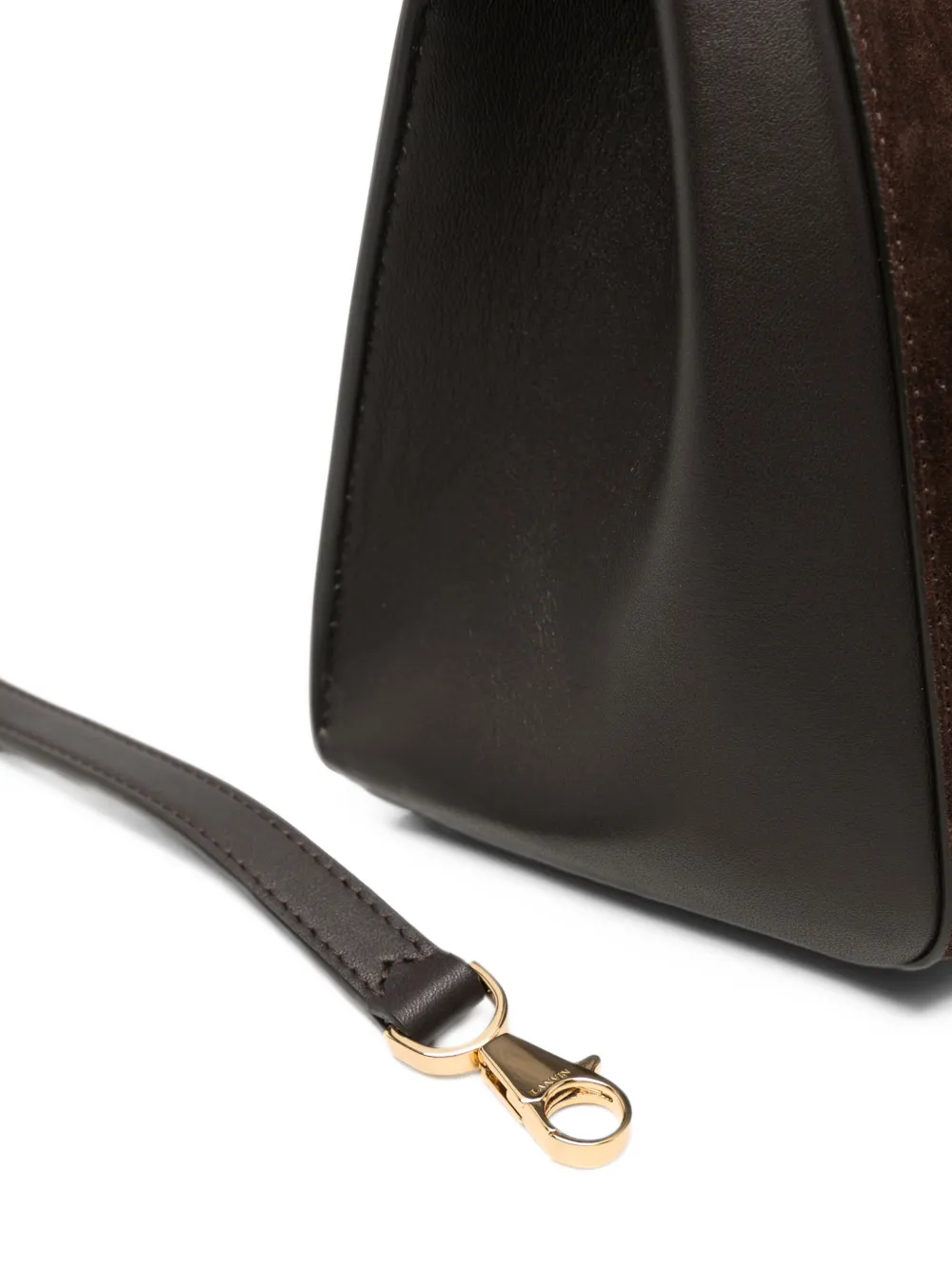 Lanvin suede-panelled zipped shoulder bag Bruin