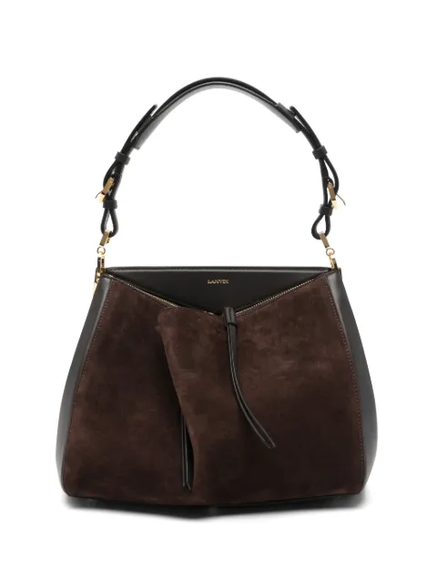 Lanvin suede-panelled zipped shoulder bag