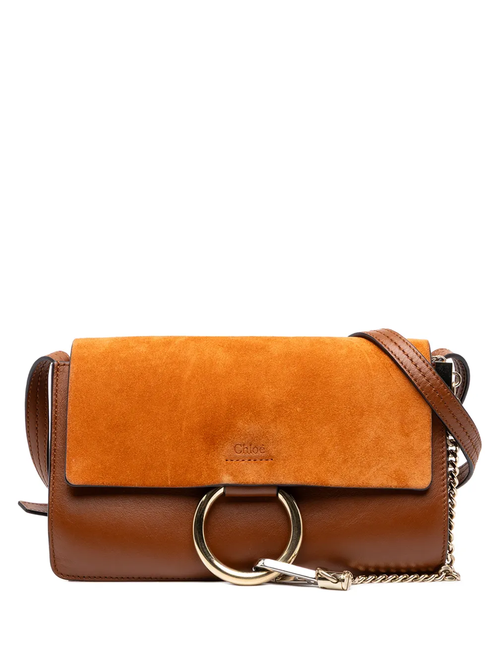 Chloé Pre-Owned 2018 Small Suede and Calfskin Faye crossbody bag - Braun