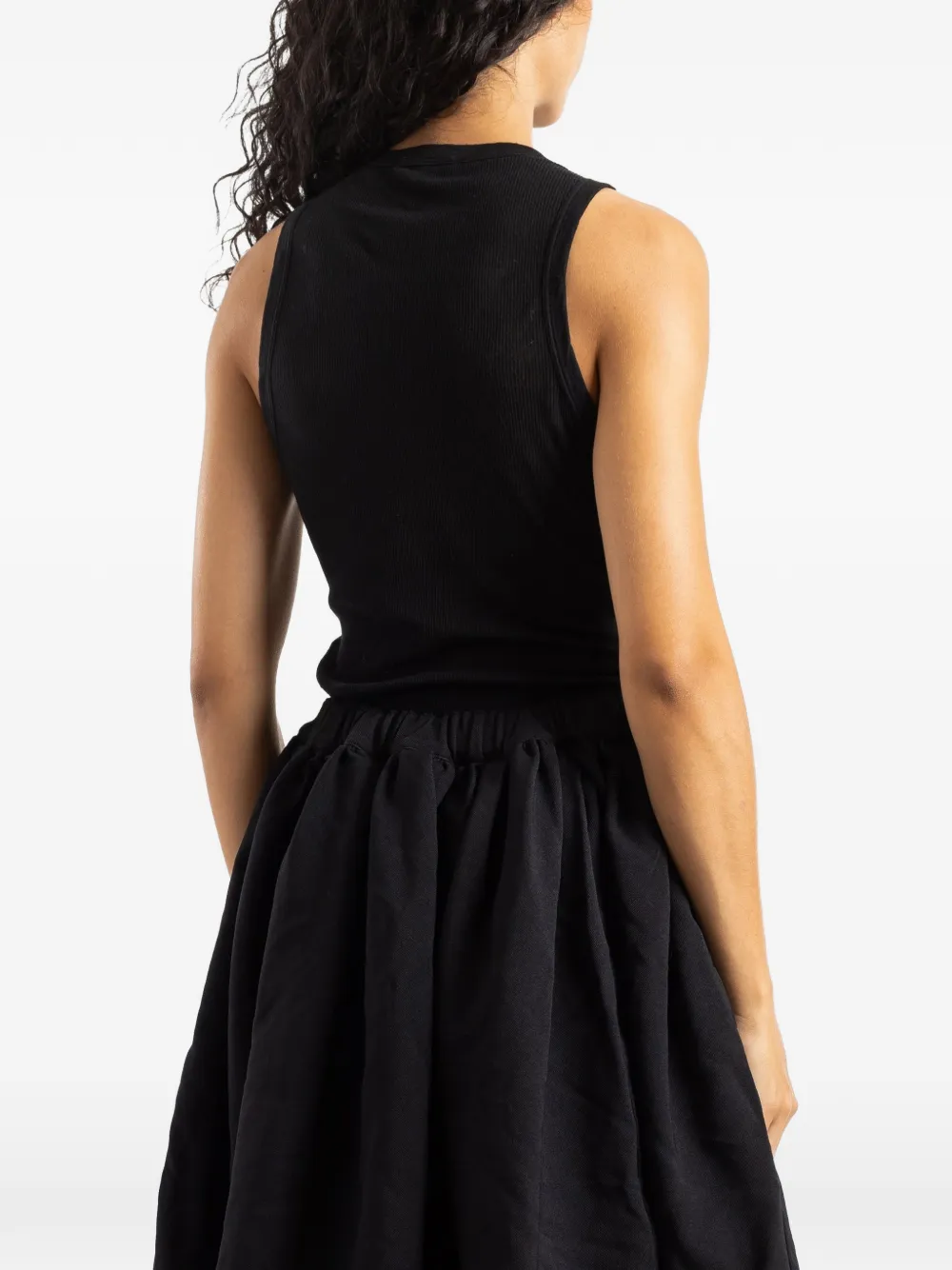 Comme Des Garçons pleated draped top Zwart
