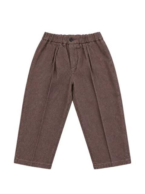 michael coal pleated straight-leg trousers