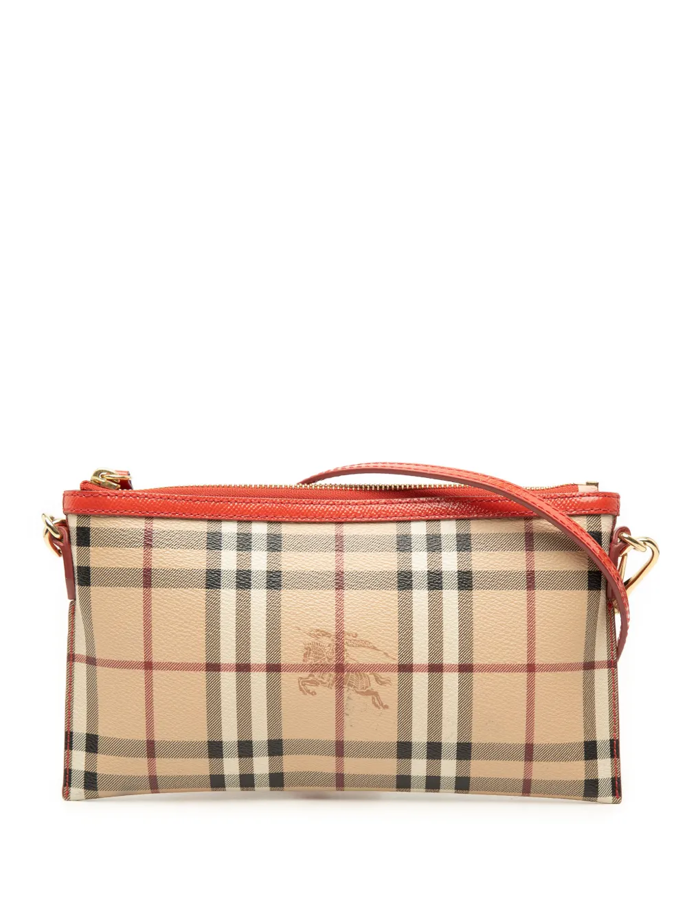 Burberry Pre-Owned 2000-2017 Peyton Umhängetasche aus beschichtetem Canvas mit Haymarket Check - Nude