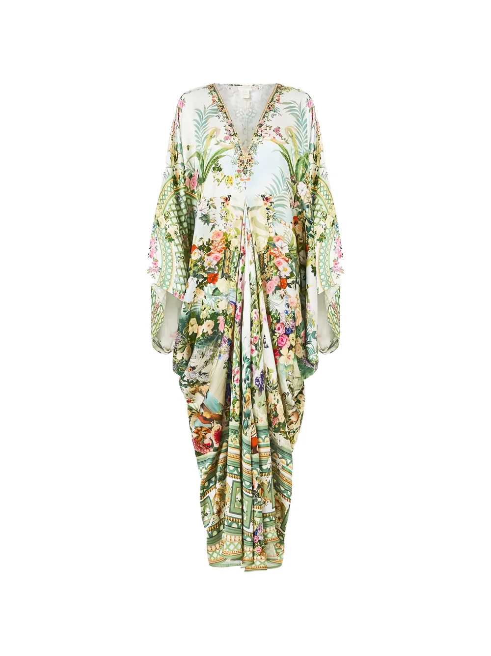Camilla floral-print crystal-embellished maxi dress Wit