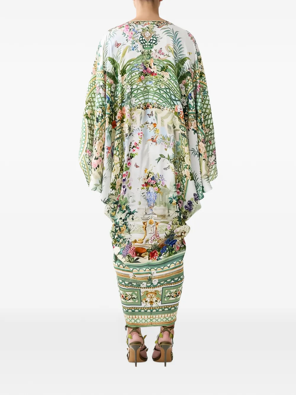 Camilla floral-print crystal-embellished maxi dress Wit
