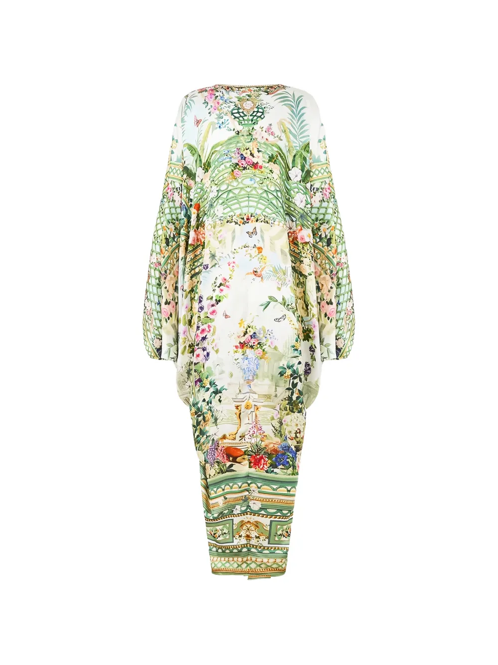 Camilla floral-print crystal-embellished maxi dress Wit