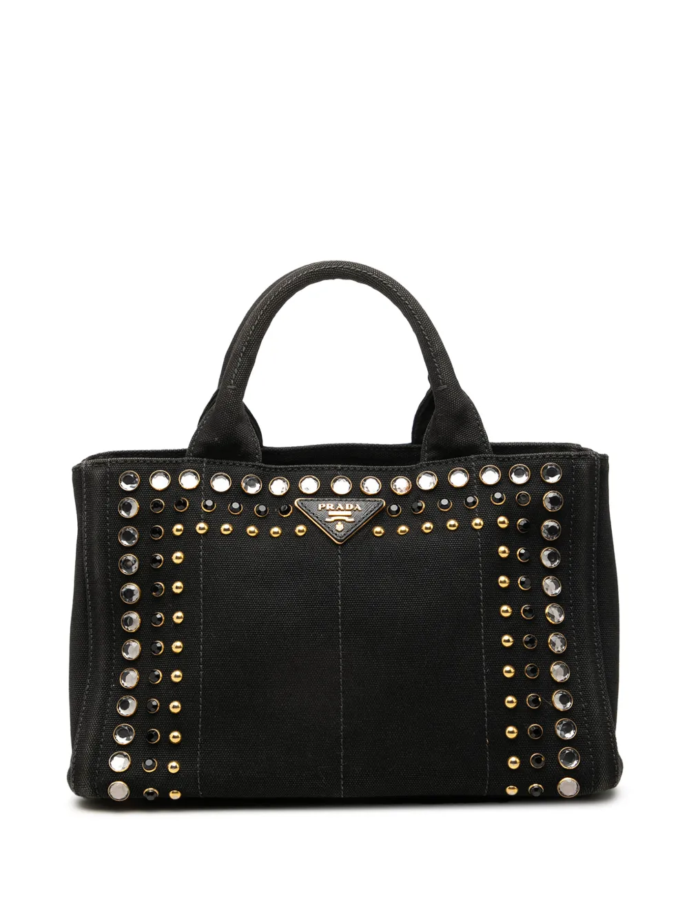 Prada Pre-Owned 2010-2026 Small Canvas Canapa Bijoux satchel - Nero