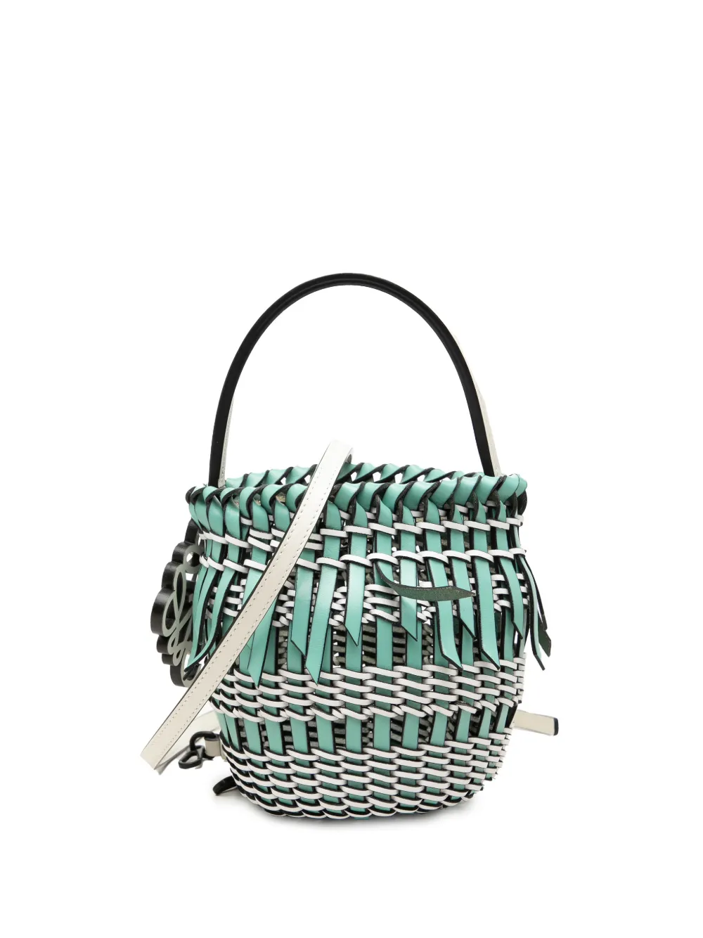 Loewe Pre-Owned sac seau en cuir bicolore à franges (2023) - Vert Loewe Pre-Owned sac seau en cuir bicolore à franges (2023) - Vert