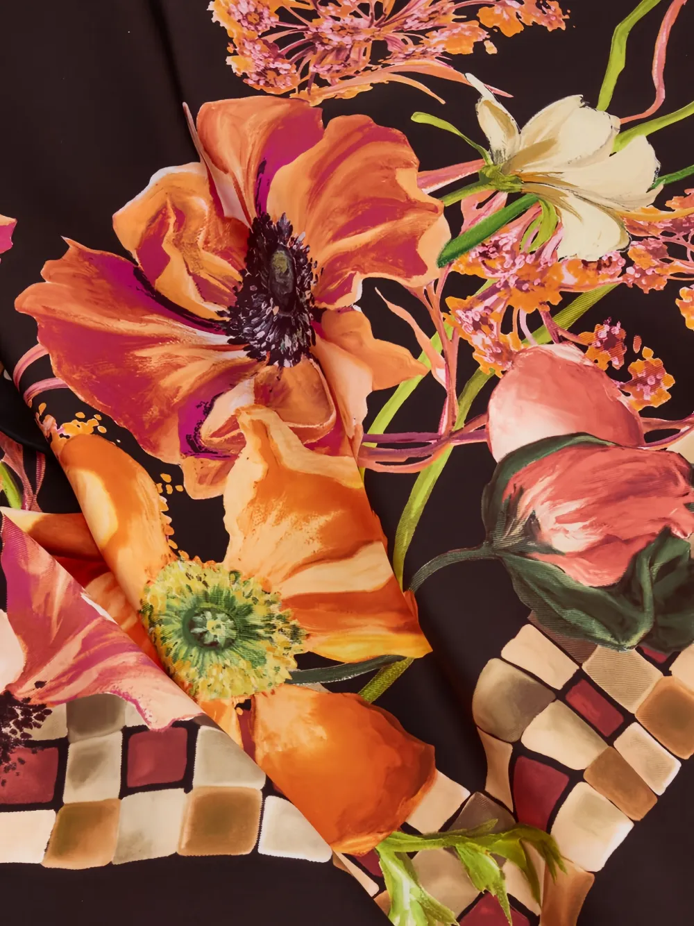 Ferragamo Sjaal met bloemenprint Zwart