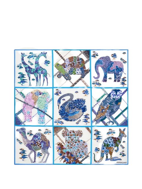 Ferragamo patchwork printed silk scarf