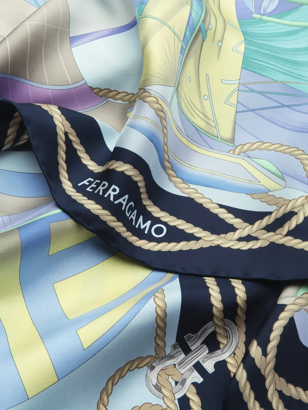 Ferragamo Sailing sjaal met print Blauw