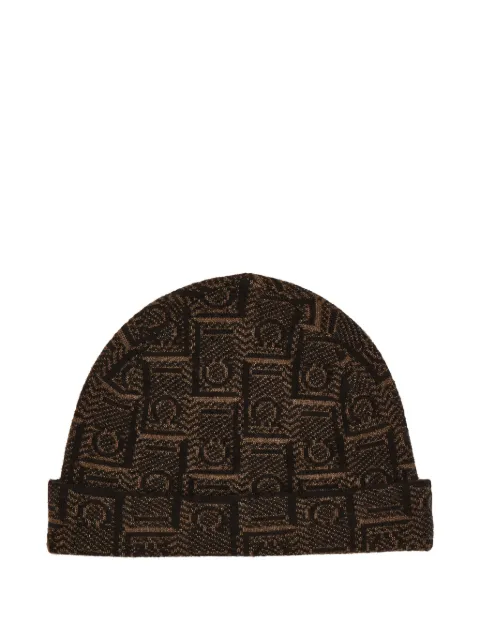 Ferragamo Gancini jacquard beanie hat