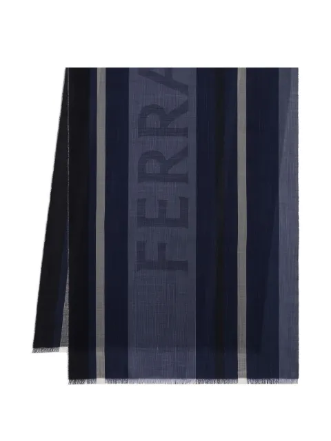 Ferragamo logo-print striped scarf
