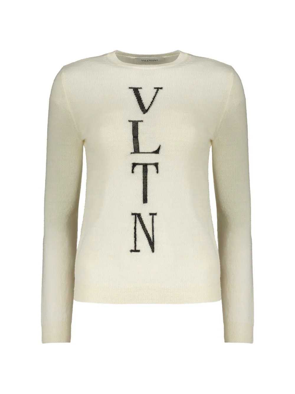 Valentino Wool Crew-neck Sweater In White