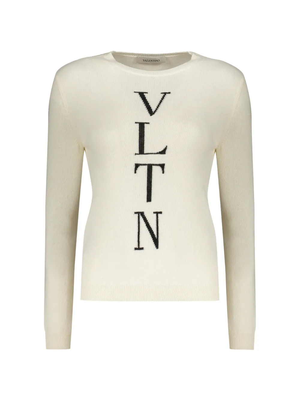 Valentino Wool Crew-neck Sweater In White