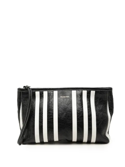 Balenciaga Pre-Owned bolsa de mano Barbes Striped Patwork Zip Pouch pequeña 2021