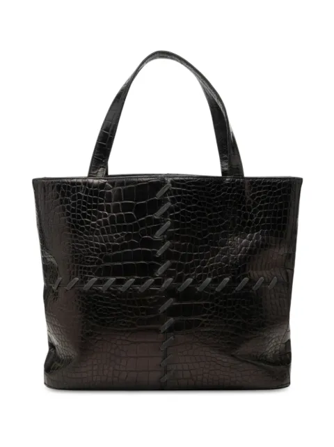 Saint Laurent Pre-Owned tote de piel con efecto de piel de cocodrilo en relieve del siglo XX