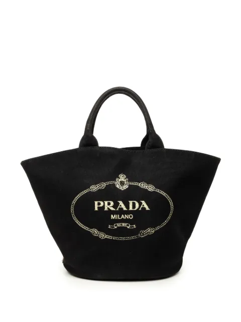 Prada Pre-Owned sac à bandoulière Canapa médium convertible en toile à logo (2013-2026)