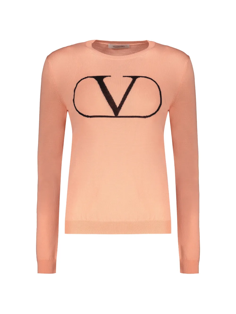 Valentino Crew-neck Wool Sweater In Pink