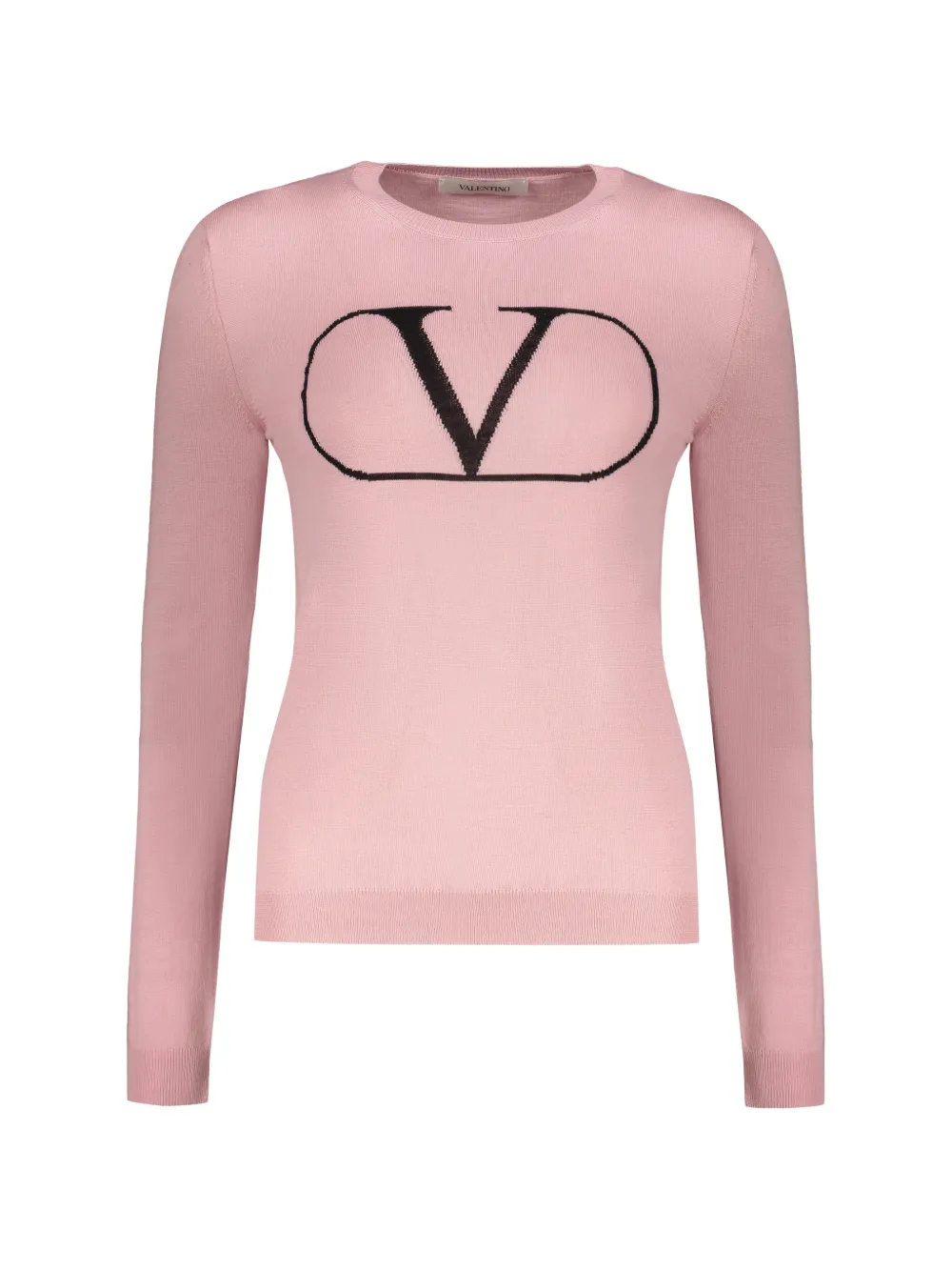 Valentino Crew-neck Wool Sweater In Pink
