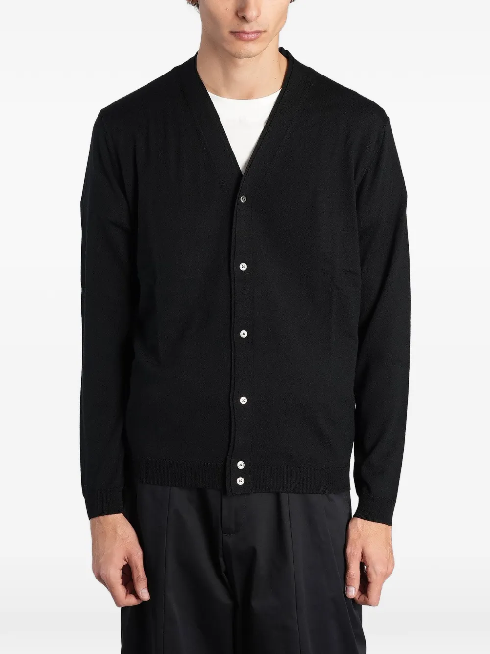 Low Brand V-neck cardigan Zwart