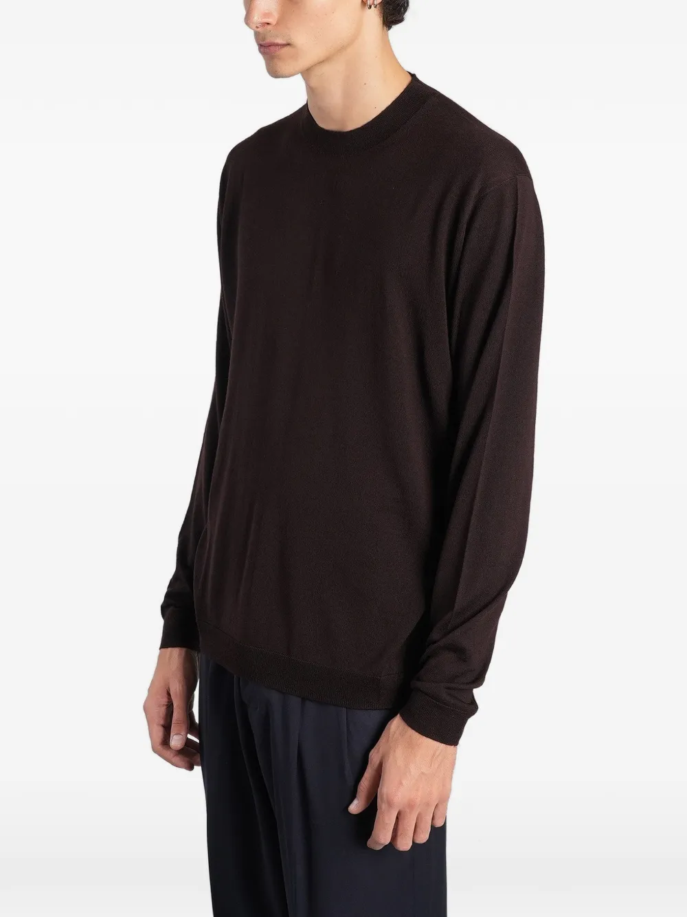 Low Brand K109 crew-neck back-seam sweater Bruin