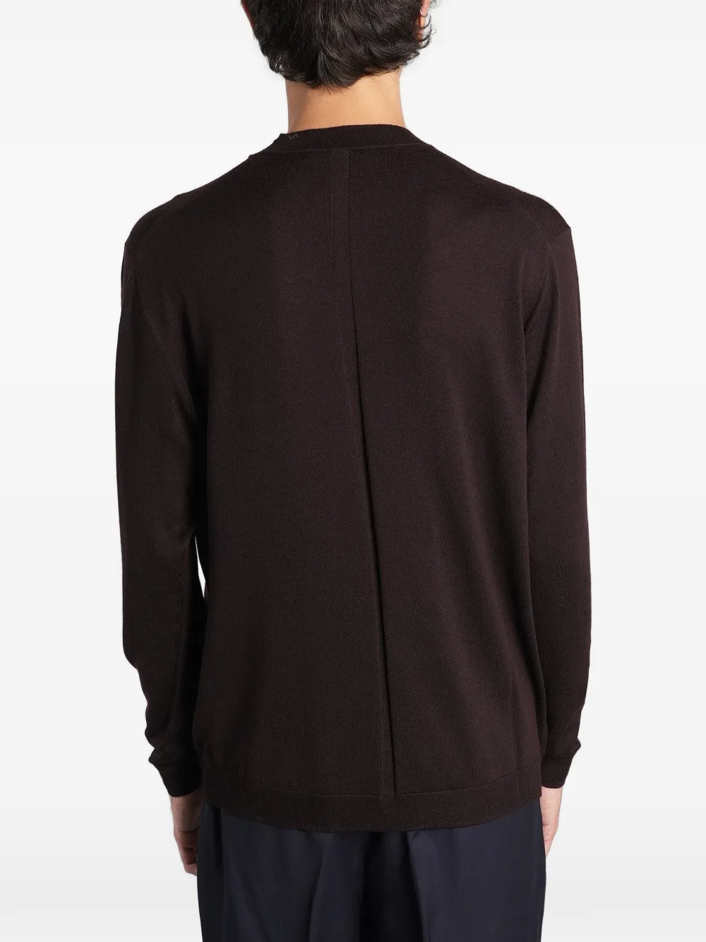 Low Brand K109 crew-neck back-seam sweater Bruin