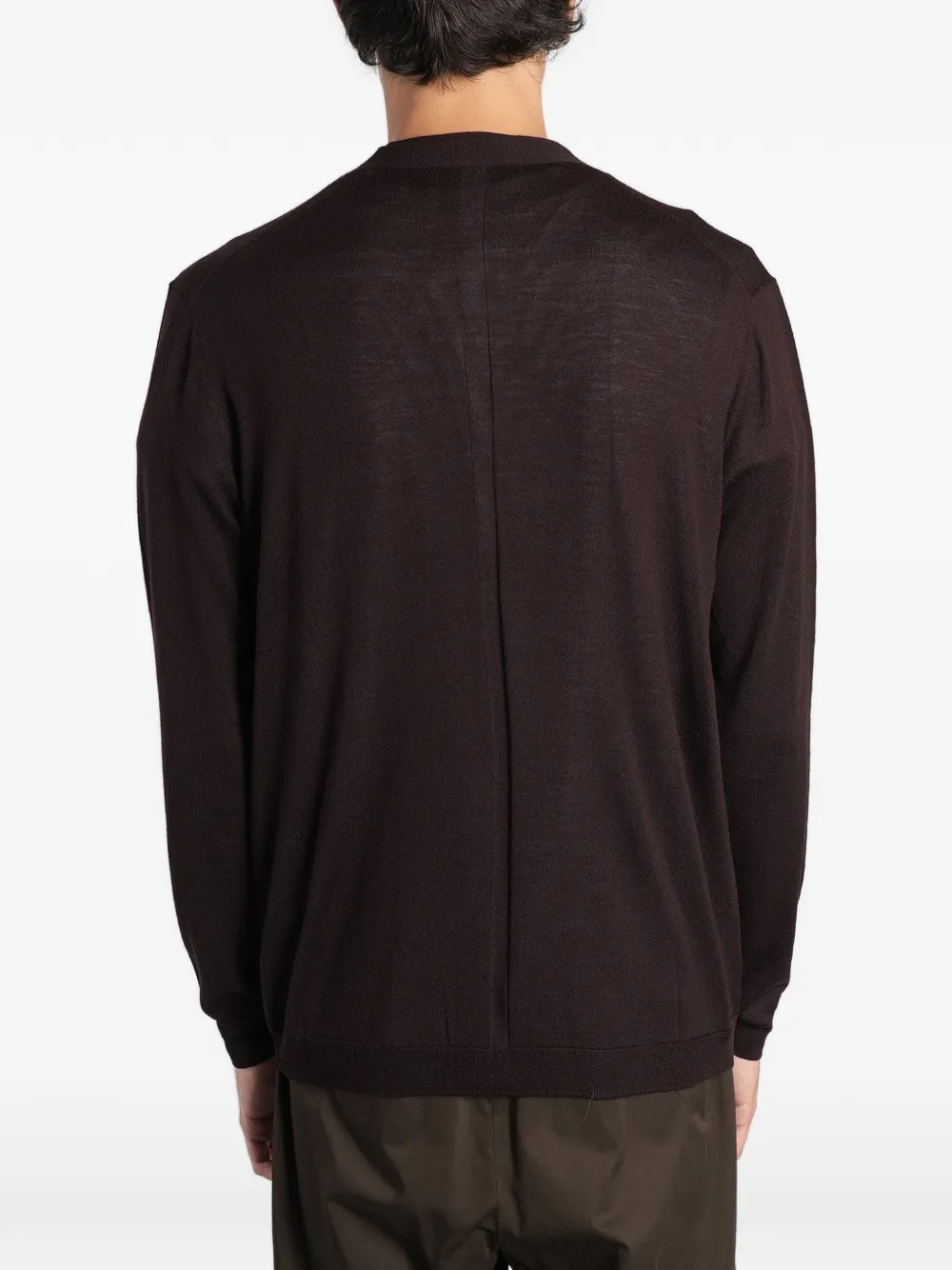 Low Brand K155 V-neck cardigan Bruin