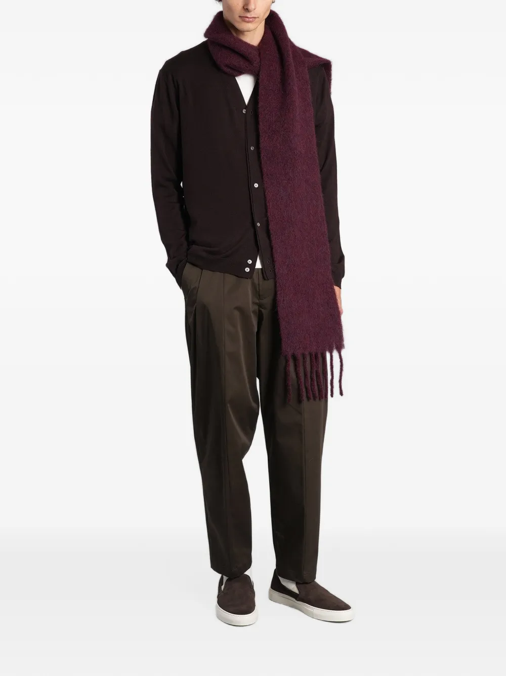 Low Brand K155 V-neck cardigan Bruin