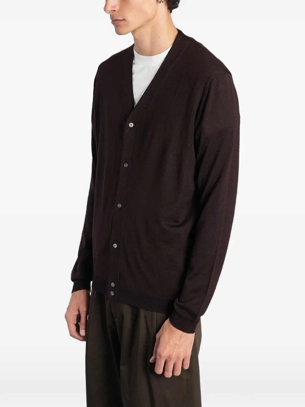 Low Brand K155 V-neck cardigan Bruin