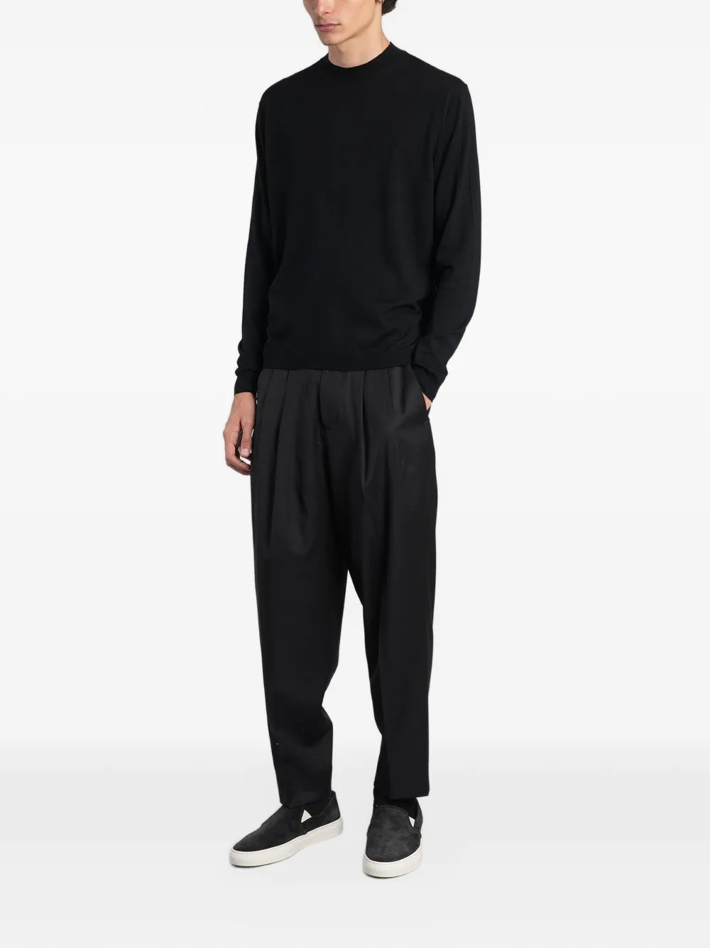 Low Brand K109 central-seam sweater Zwart