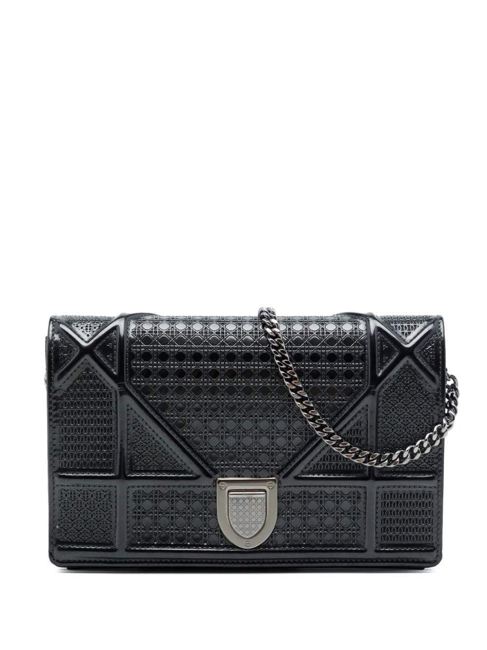 Christian Dior Pre-Owned portefeuille Diorama à bride en chaîne (2017) - Noir Christian Dior Pre-Owned portefeuille Diorama à bride en chaîne (2017) - Noir