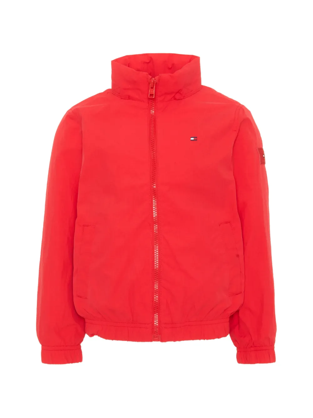 Tommy Hilfiger Junior logo-patch zip-up jacket - Rosso