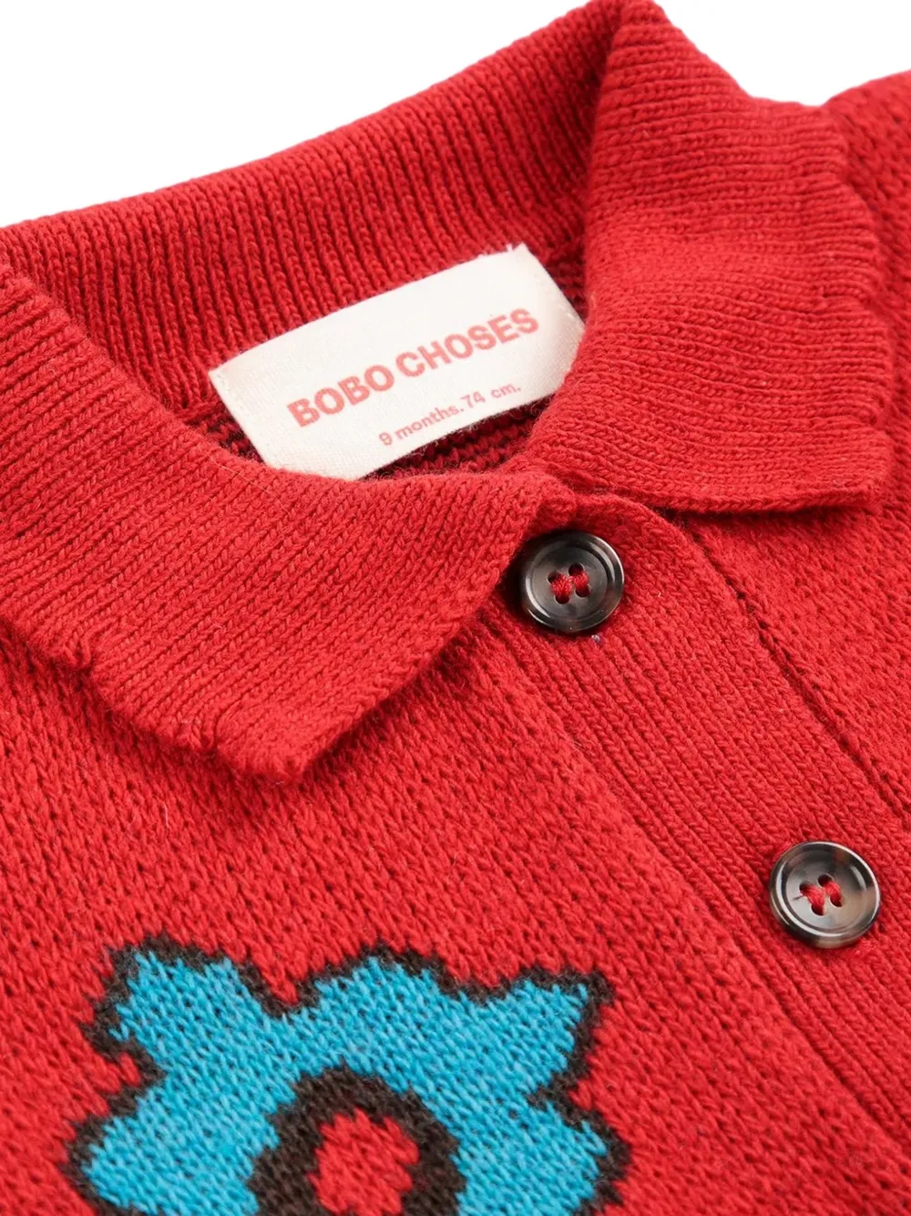 Bobo Choses Blossom vest met bloemen-intarsia Rood