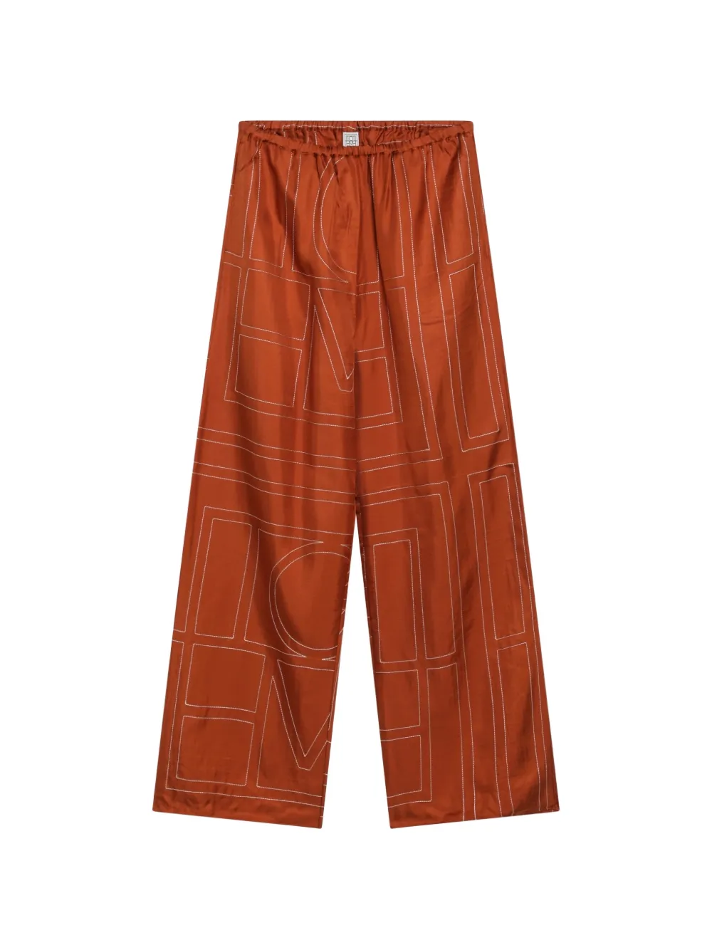 TOTEME Monogram silk pijama bottoms terracotta