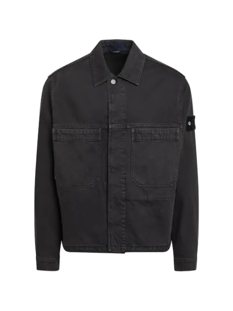Stone Island logo-patch button-up jacket