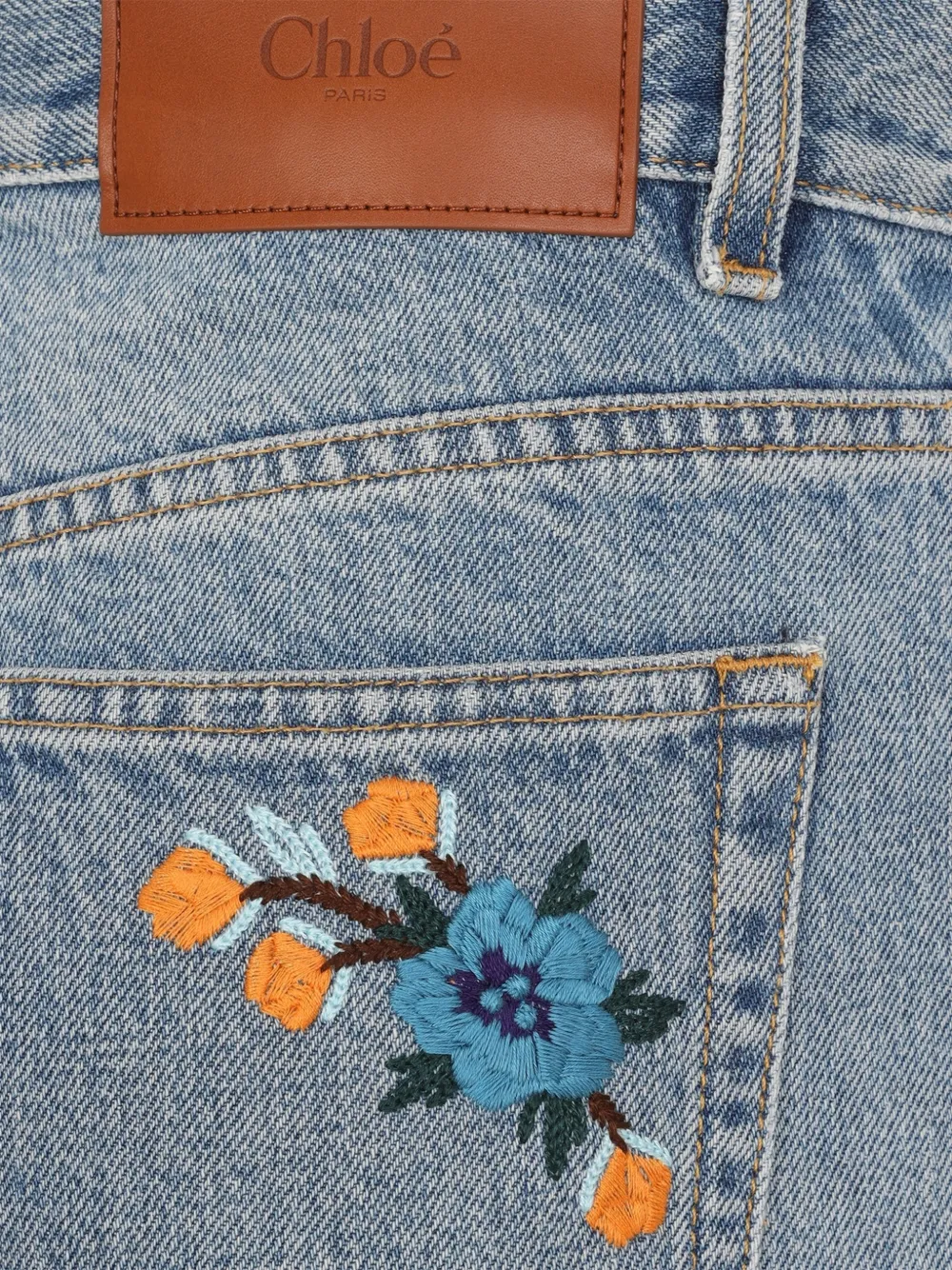 Chloé Straight jeans van denim Blauw
