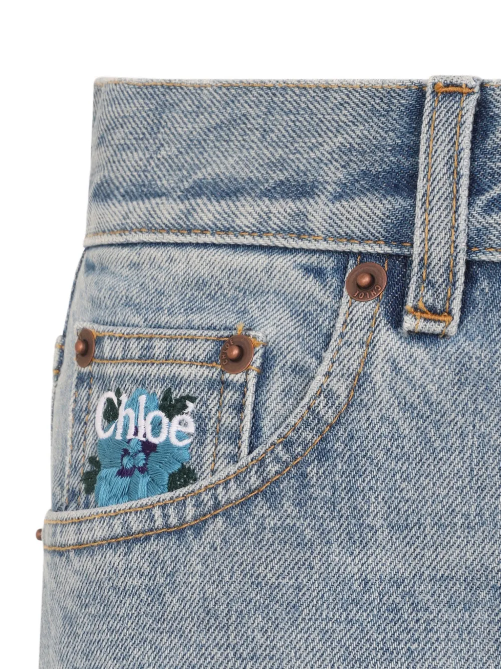 Chloé Straight jeans van denim Blauw