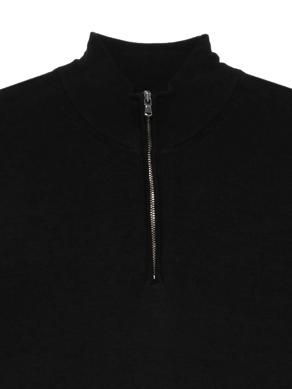 Sunspel quarter-zip wool sweater Zwart