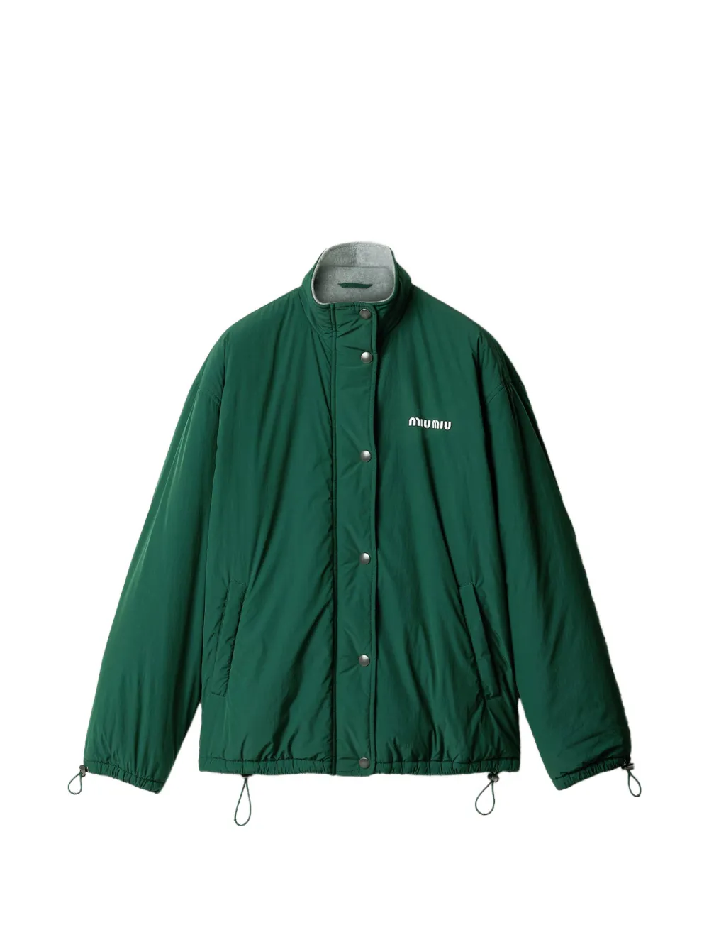 Miu Miu pongé and fleece jacket - Verde