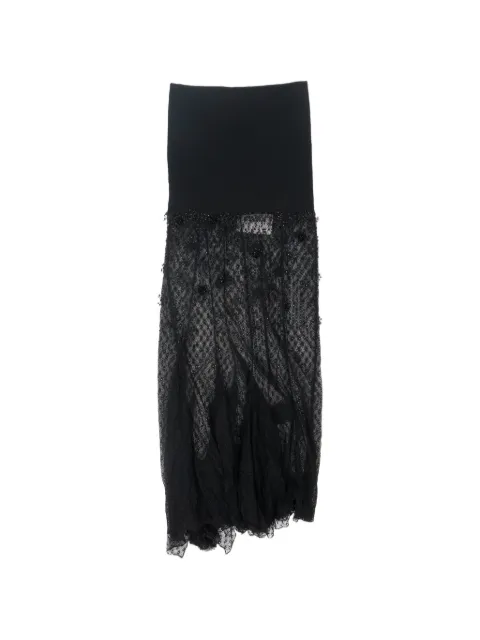 ISABEL MARANT bead-embellished lace-panel maxi skirt