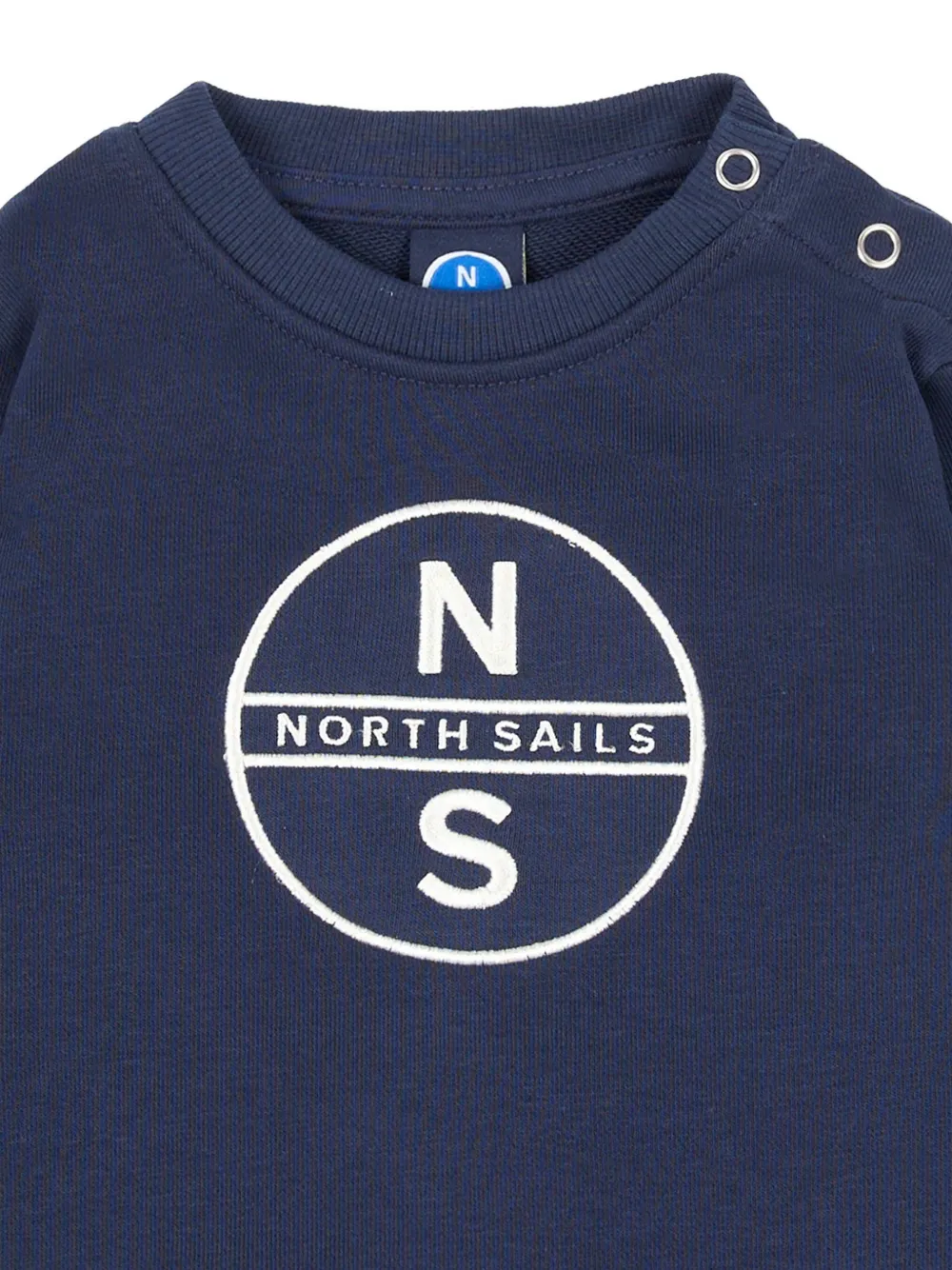 North Sails Kids logoprinten trui met drukknopen Blauw