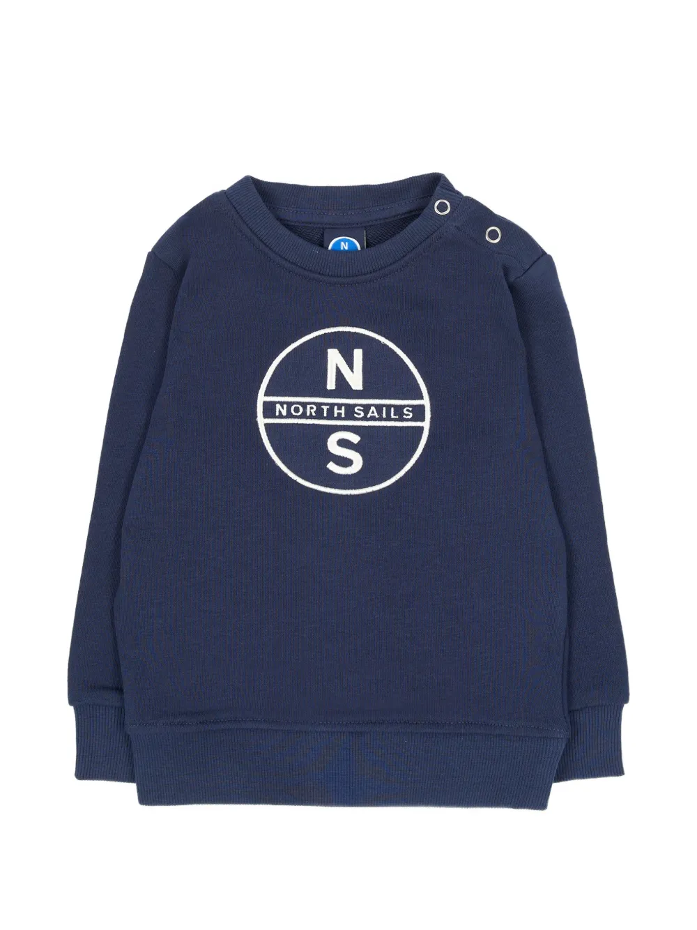 North Sails Kids logoprinten trui met drukknopen Blauw