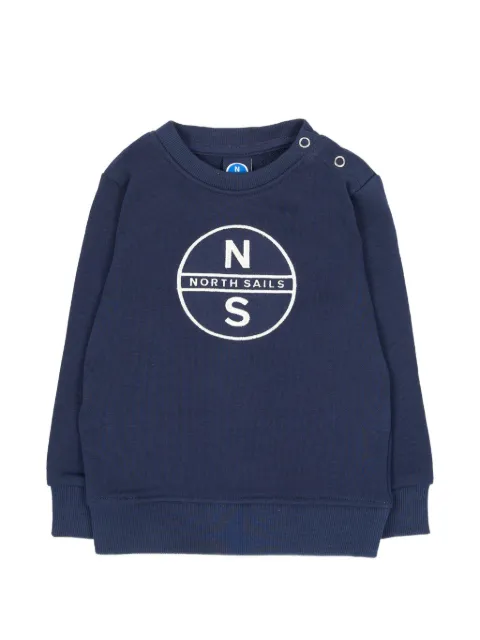 North Sails Kids logo-print press-stud sweater