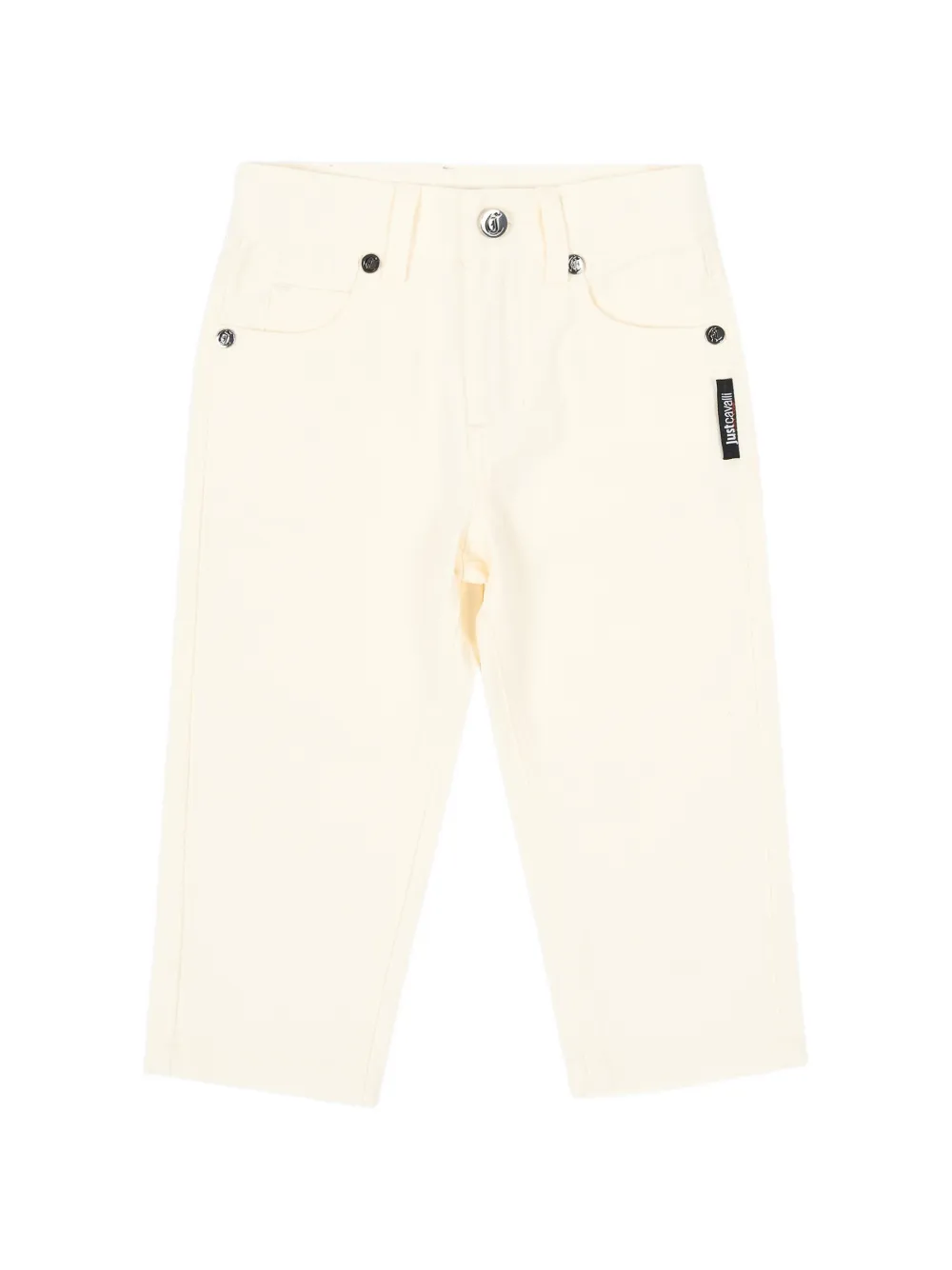 Just Cavalli Kids logo-patch cotton jeans - Bianco