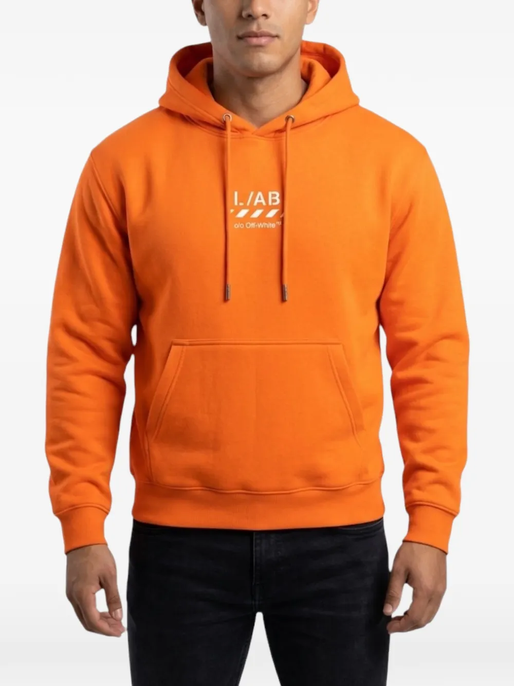 Off-White Hoodie met trekkoord en Diag-print Oranje