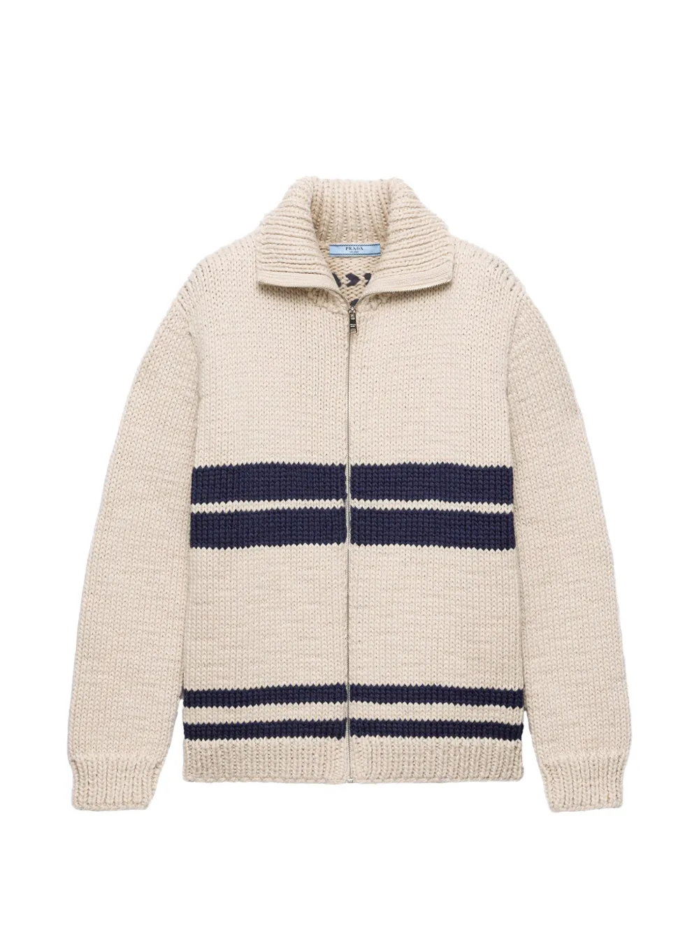 Prada wool zipper cardigan - Tons neutres