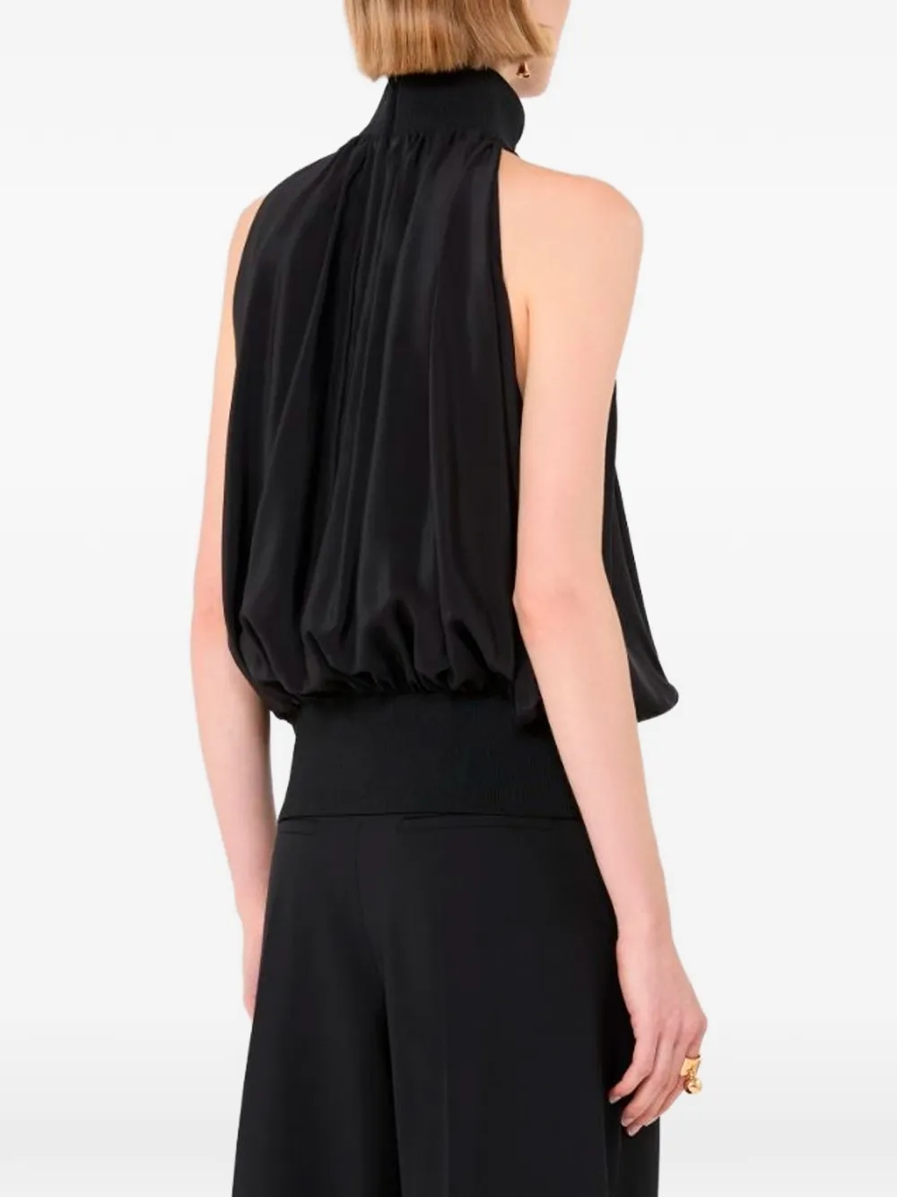 Sportmax Zijden haltertop Zwart